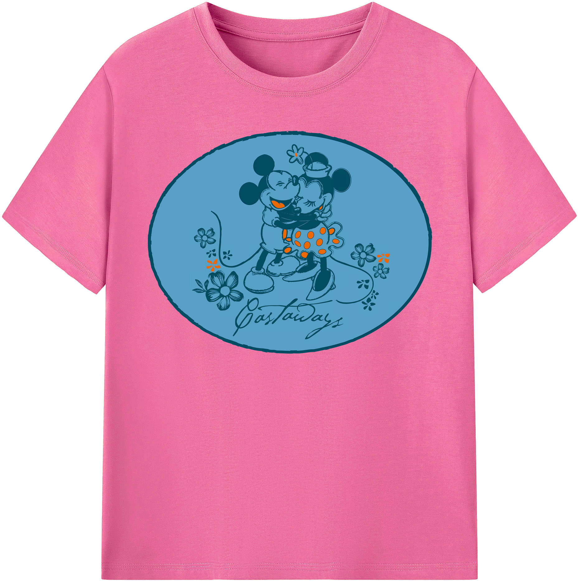 （画像用） ミッキーマウス Mickey Mouse レディースカジュアルプリントTシャツ（綿100％）
